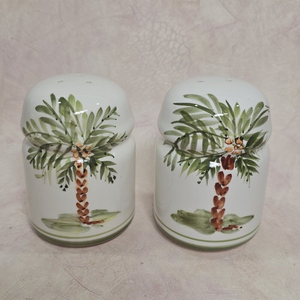 Gibson Designs 4.5"‎ x 3" Palm Court Ceramic Porcelain Salt & Pepper Shaker
